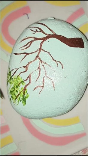 💖 Tiny Rock, Beautiful Landscape#acrylicpainting #rockpainting #diy