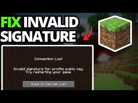 How To Fix Invalid Signature For Profile Public Key Server Issue on Minecraft