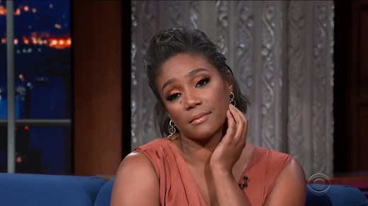 The Kitchen Movie star Tiffany Haddish wants to date New York Yankees outfielder Giancarlo Stanton, and she's grateful to her friend John Mayer for the advice on how to get a man's attention. | The Late Show with Stephen Colbert