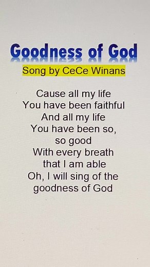 Goodness of God Karaoke Lyrics for Worship