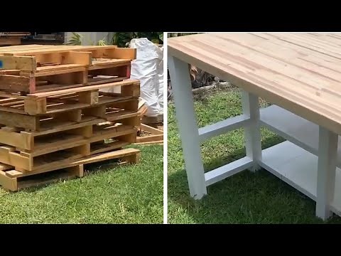 How to reuse pallets to make a kitchen island