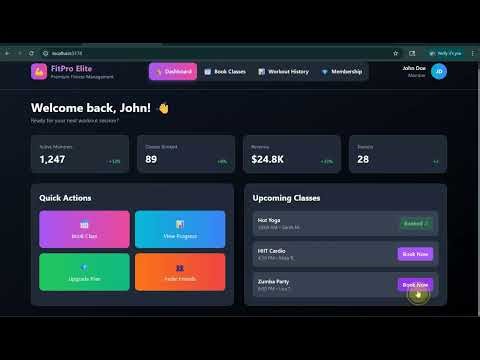 Build a modern and professional Fitness Management Dashboard UI using React.js and Tailwind CSS 💪