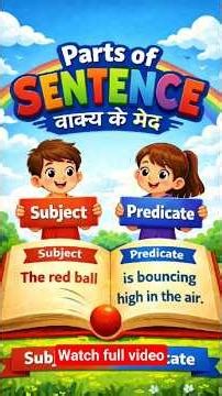 2 Min में Subject & Predicate सीखो 😍 | Parts of Sentence #shorts #englishgrammar