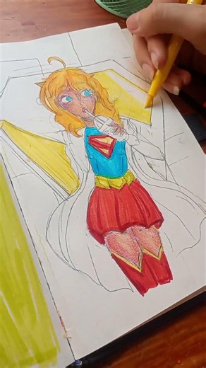 supergirl 🗣️#art #viral #supergirl #dibujoscreativos #arte #drawing #sketchbook #nosequeponerxd