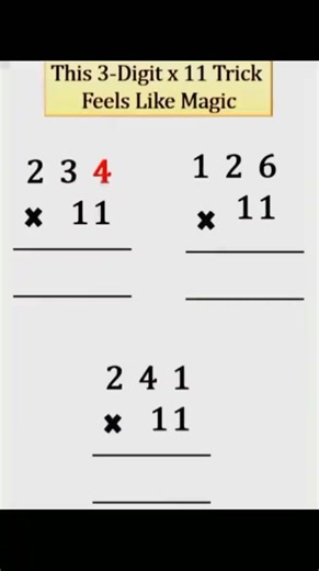 Multiplication by 11#threedigitmultiplication #multiplicationby11 📈📚✅