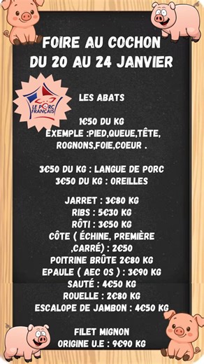 Du museau à la queue, tout est bon dans le cochon ! Profitez de nos offres exceptionnelles sur les abats dès 1€50 du Kg ainsi que sur de belles pièces préparées par votre boucher ! #ELeclerc #leclercmontgeron #leclerc #promo #pourtoi #cochon | E.Leclerc Montgeron