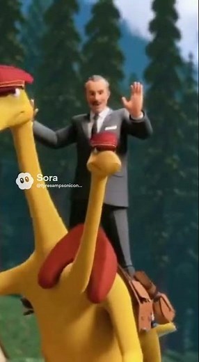 Walt Disney from A Magical Life rides on Two-Headed Mr. Conductor! | Dinosaur Train | A Sora AI joke