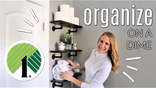 💚 Small space organizing 💚 DIY floating shelves & Dollar Tree ideas