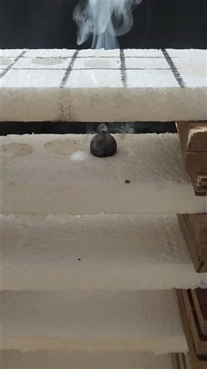 Hot iron ball vs Styrofoam tower #shorts #asmr #experiment