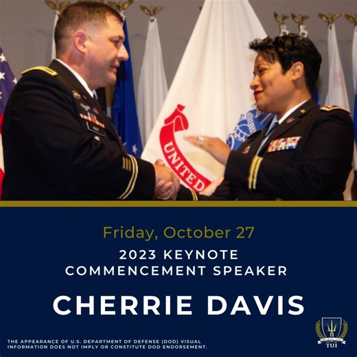 Meet your 2023 commencement ceremony keynote speaker, Cherrie Davis! Cherrie is a visionary leader with over 3 decades of experience in human resources and is a recognized coach, facilitator, and change management leader. Drop the "🔱" if you will be walking the stage! | Trident University International