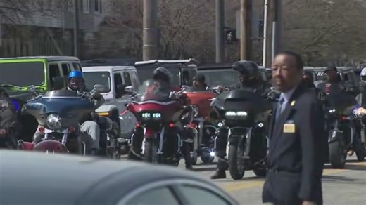Watch: Motorcycle procession follows funeral for 2 girls found dead in Cleveland