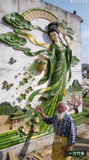 She's Made of BAMBOO! 🎋 Incredible Ancient Craftsmanship!大爷这手艺绝了！竹子编出的仙女，栩栩如生！🧚‍♀️