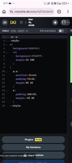 CSS Battles Daily Target 16th February 2026 Solution | 146 chars | CSS Challenges #cssbattles #css