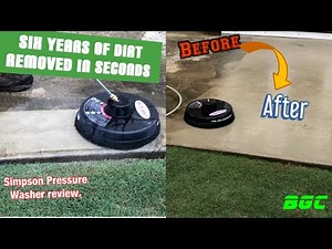 How to operate a pressure washer, removing driveway dirt. Simpson 3200 PSI washer.