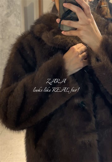 Zara faux fur that looks like a real one ✨ @ZARA #tryon #zara #fauxfur #fashiontiktok #fyp