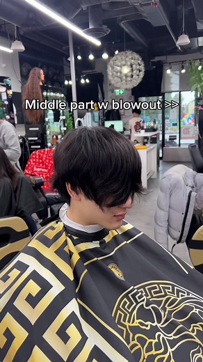 Blowout Taper Middle Part Haircut Transformation in Vancouver