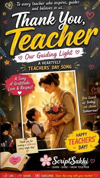 Thank You Teacher - Our Guiding Light | Heartfelt Teachers' Day Song | ScriptSakhi