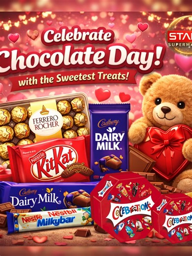 🍫✨ HAPPY CHOCOLATE DAY ✨🍫 To all our amazing customers and staff – Happy Chocolate Day from Star Supermarket & StarBazaar.co.uk! 🤎 May your day be: 🍫 As sweet as your favourite bar 🍩 As rich as hot chocolate 🍪 And as full of joy as a box of mixed chocolates! From Cadbury to Ferrero, Celebrations, Roses, Heroes, Lindt and more – fill your basket with chocolates for gifting, sharing… and thoda sa secretly keeping for yourself! 😉 📍 Shop In-Store: Star Super Market, Tollgate Shopping Centre,