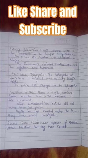8th standard History 2nd Term lesson 8.. Civil Disobedience Movement & 9..lesson shorts notes. 🥰 +++