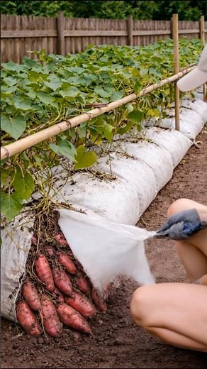 Growing Bountiful Sweet Potato Harvest in Soil Bags #gardening #vegetablegarden #growyourownfood