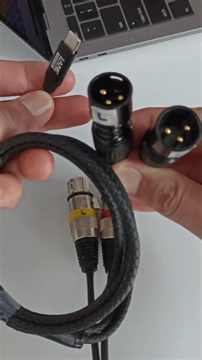 This USB type C to 2x female XLR Stereo cable with DAC adapter can be used for Apple MacBook #shorts