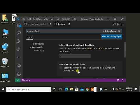 Enable Visual Studio CODE Mouse Scroll Wheel Zoom In and Out (and GUI Zoom)