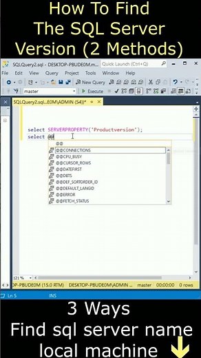 Quickly Check SQL Server Version #sqlserver