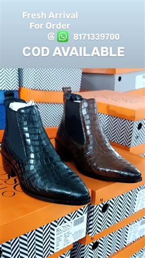 Leather Bank Goods on Instagram: "Step Up Your Style with Limited Edition Chelsea Boots! Get ready to elevate your wardrobe with our exclusive Chelsea Boots featuring a luxurious alligator print and chic wooden soles! Available in both stunning black and brown colors, these boots are the perfect blend of elegance and comfort. Hurry, stock is limited, so don’t miss out! Order yours now at 8171339700 and walk in style. Let us know your favorite color in the comments! 🌟 #chelseaboots #fashiontrend