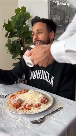 I had the waiter put a lot of cheese on it.” 🧀 #shortsfeed