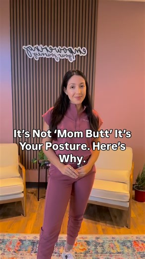 DefeatDiastasis - Core + Pelvic Floor Rehab in ATX + Houston on Instagram: "Why the “Mom Butt” happens🤰🏽 It’s not just in your head - it’s in your pelvis!! Ever wonder why your backside seems to disappear or flatten after baby? It’s not just missed gym days. It’s a total postural shift called anterior pelvic tilt and here’s the science behind mom butt… As your belly grows your center of gravity shifts forward to keep you from falling over. Your pelvis tilts forward and your lower back arches.