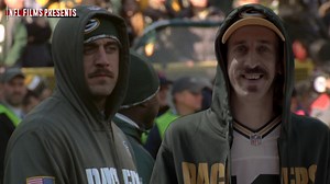 Don't forget about the ORIGINAL Aaron Rodgers doppelgänger: British Comedian Tom Wrigglesworth was a hit with the Green Bay locals 🤣 #NFLFilmsPresents | NFL Films