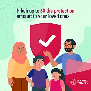 Secure a better future for your loved ones. Provide them with up to 6 times the protection amount. AIA PUBLIC Takaful Bhd. is a member of PIDM. PROTECTION BY PERBADANAN INSURANS DEPOSIT MALAYSIA ("PIDM") ON BENEFITS PAYABLE FROM THE UNIT PORTION OF THIS CERTIFICATE / TAKAFUL PRODUCT IS(ARE) SUBJECT TO LIMITATIONS. Please refer to PIDM's Takaful and Insurance Benefits Protection System ("TIPS") Brochure or contact AIA PUBLIC Takaful Bhd. or PIDM (visit www.pidm.gov.my). | AIA PUBLIC Takaful
