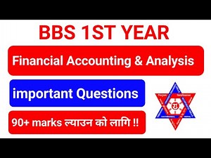 Bbs 1st year Account important Questions & Chapters ‼️ Financial Accounting and Analysis Accountancy