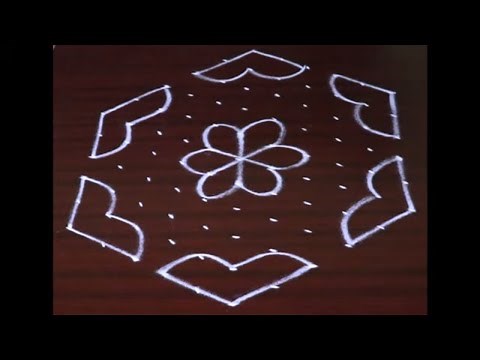 Easy Rangoli Design with 11X6 Dots | Rangoli Designs | Kolam Designs | Muggulu Designs | KGS Rangoli
