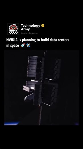 TechnologyARMY on Instagram: "NVIDIA is now backing a bold new initiative to launch space-based data centers. A startup called Starcloud, in partnership with Crusoe Energy and supported by NVIDIA’s Inception program, aims to deploy satellites equipped with NVIDIA H100 GPUs starting in late 2025. These orbital data centers will harness constant solar power and use the vacuum of space for natural cooling, making them far more efficient than Earth-based facilities. With NVIDIA already dominating th