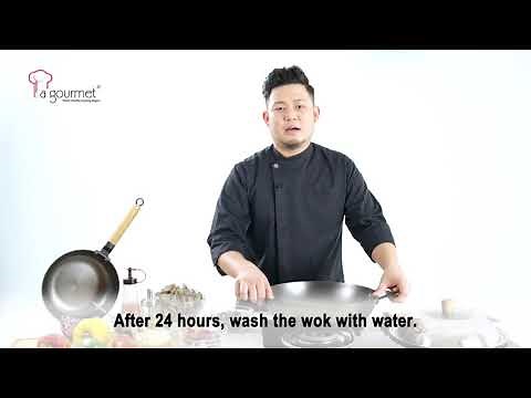 How to season La gourmet NITRIGAN Wok 铸铁锅开锅养锅指南