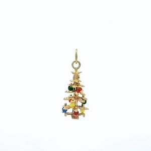 Christmas Tree Pendant in 14k Yellow Gold - Etsy
