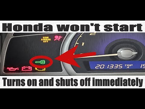 2006 honda civic wont start or starts then shuts off green key flashes immobilizer bypass