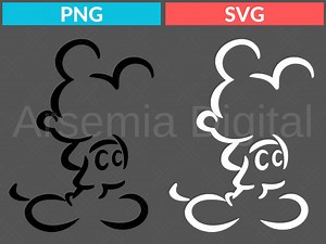 Mickey Mouse Outline SVG: Cricut & Silhouette Cut File (digital Download) - Etsy