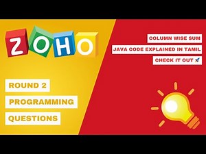 Zoho Round 2 Programming Question: Column Wise Sum || Tamil