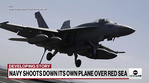 38K views · 433 reactions | Two U.S. Navy pilots ejected safely over the Red Sea after their F/A-18 fighter aircraft was mistakenly shot down early Sunday in what military officials are calling "an apparent case of friendly fire." | ABC News Live | Facebook