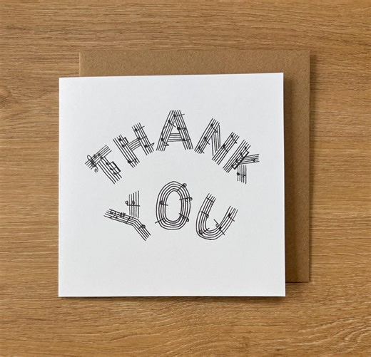 Thank You Card, Music Thank You Cards Musical, Choir, Singing, Music Teacher - Etsy