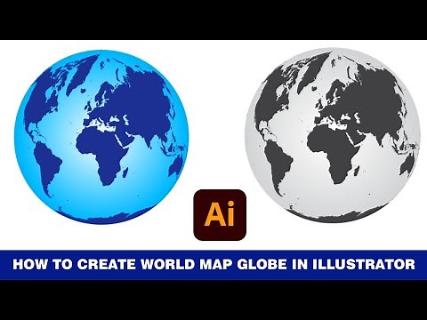 How to create 3D globe world map in illustrator