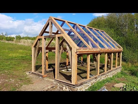 Spring Fed Timber Framed Greenhouse Part 12 Finished Glazing And Wooden Guttering
