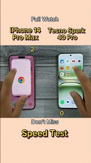 iPhone 14 Pro Max vs. Tecno Spark 40 Pro speed test is here.#shorts