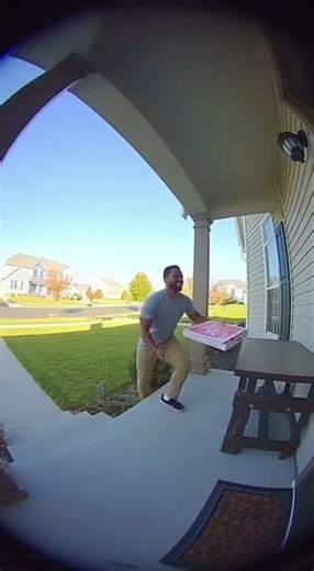Man Saves Pizza from Falling