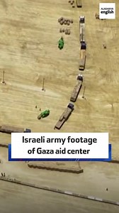 A video shared by the Israeli army shows an empty distribution center set up to distribute humanitarian aid in Rafah, Gaza. Read more: https://ara.tv/4a93q | Al Arabiya English