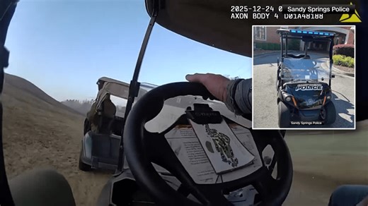 Police chase suspect in PIT-maneuver capable golf cart on Christmas Eve