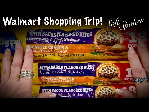 ASMR~Walmart Shopping Trip! Pet Food Bags! (Soft Spoken version) Super Crinkly Delight!