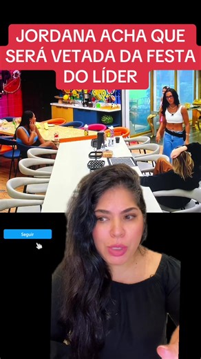 Jordana teme ser vetada da festa do líder no BBB26